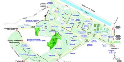 Kaart van die universiteit van São Paulo - USP