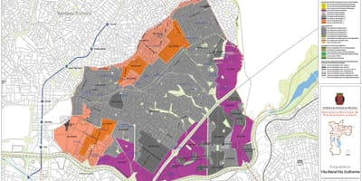 Kaart van Vila Maria São Paulo - Besetting van die grond