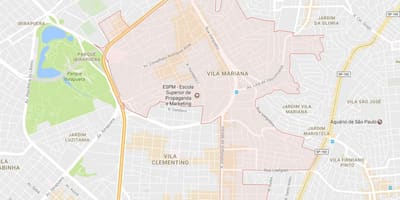 Kaart van Vila Mariana São Paulo